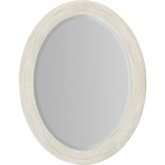 Serenity Amelia Oval Mirror by Hooker Furniture in light gray. Made from wood, resin, mirror in a modern style.