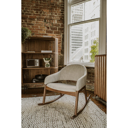 Henrich Bookshelf by Moe's Home Collection in oil. Made from solid wanut, walnut veneer shelves, steel legs in a modern style.