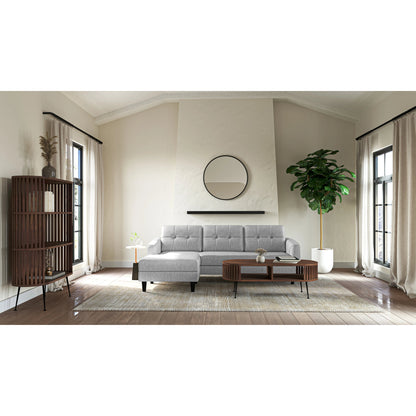 Henrich Bookshelf by Moe's Home Collection in oil. Made from solid wanut, walnut veneer shelves, steel legs in a modern style.