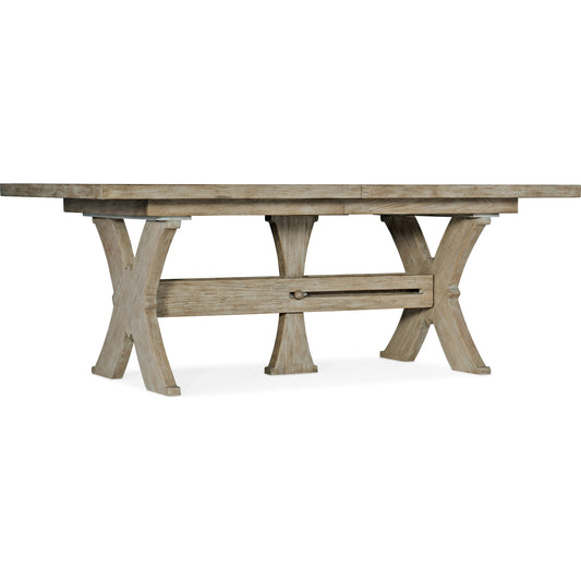 Vittorio Dining Table by Hooker Furniture in light tusk. Made from oak veneers with solid-wood edge top in a eclectic & global style.