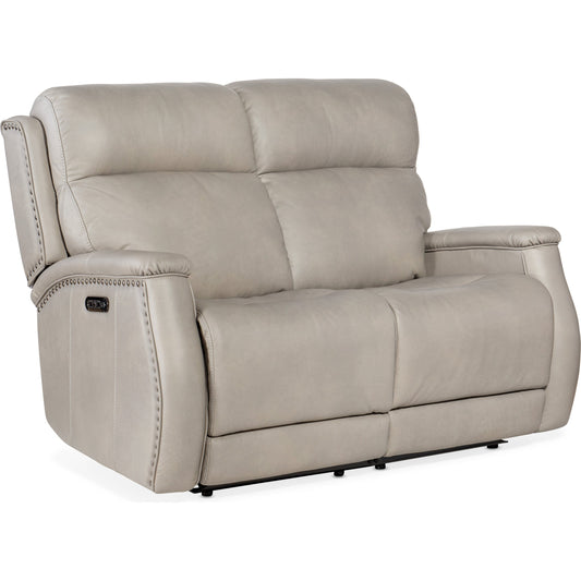 Rhea Zero Gravity Power Loveseat by Hooker Furniture. Made from leather in a unique style.