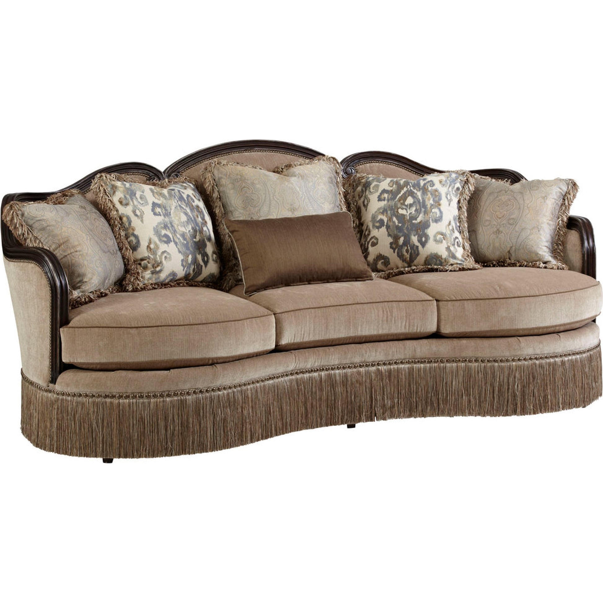 Giovanna Azure Sofa by A.R.T. Furniture in coffee and gables. Made from fabric in a traditional style.