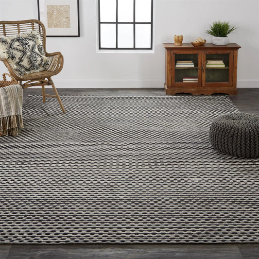 Joss Casual Gradient & Rug - JSS8835F by Feizy in black, gray. Made from wool in a unique style.