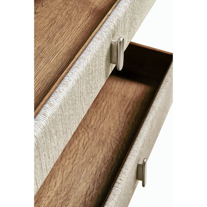 Water Clapotis Danish Cord Nightstand by Jonathan Charles in bleached oak. Made from oak, danish cord, metal in a transitional style.