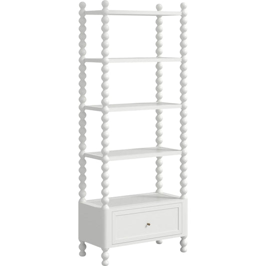 Haven Etagere by A.R.T. Furniture in warm white. Made from parawood solids, oak veneer in a unique style.