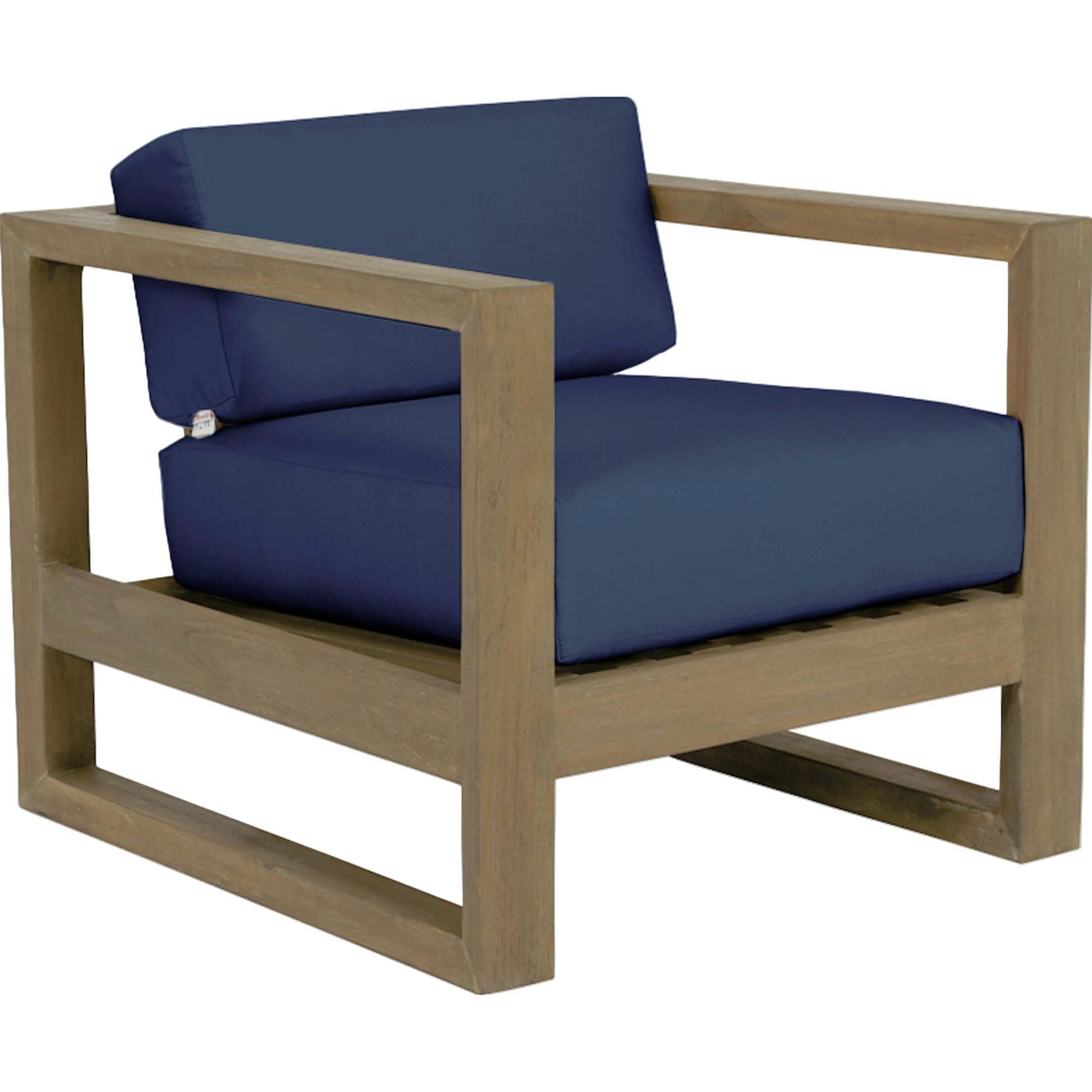 Coastal Outdoor Teak Club Chair by Sunset West. Made from teak in a modern style.