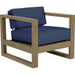 Coastal Outdoor Teak Club Chair by Sunset West. Made from teak in a modern style.