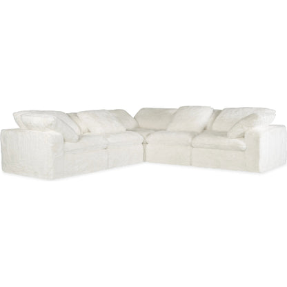 Barefoot 5-Seat Sectional by Hooker Furniture in white. Made from 100% polyester in a transitional style.