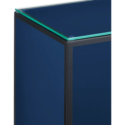 Lacquer Side Table by Currey and Company. Made from engineered wood, glass in a eclectic & global style.