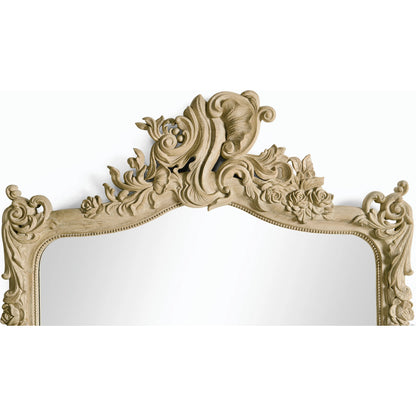 Timeless Eden Carved Wall Mirror by Jonathan Charles in bleached chestnut. Made from oak, glass in a traditional style.