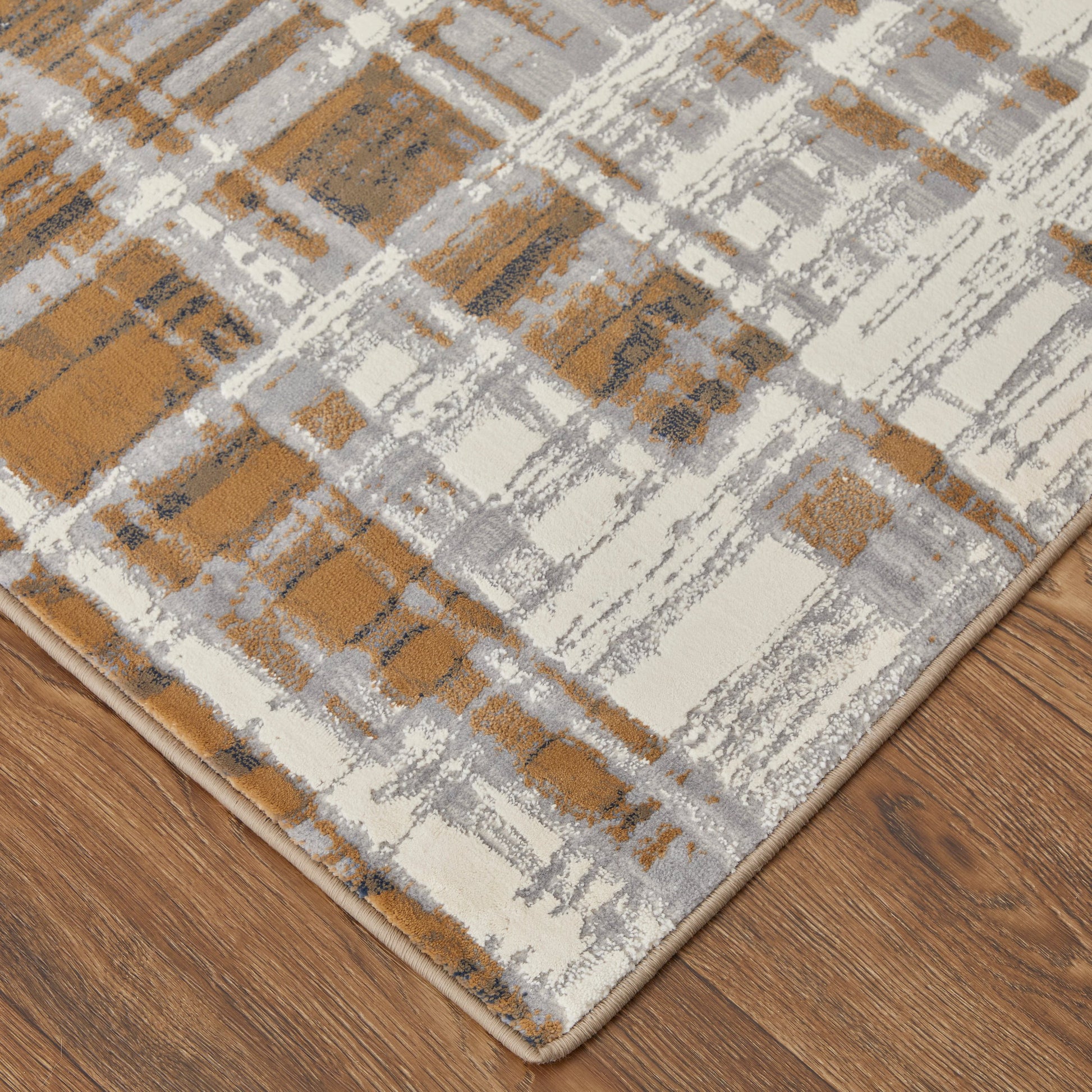 Clio Rug - 39K4F by Feizy in blue, orange, gray. Made from polypropylene, polyester in a unique style.