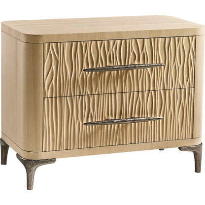 Water Hadal Plinth Nightstand by Jonathan Charles in beige. Made from unique in a transitional style.