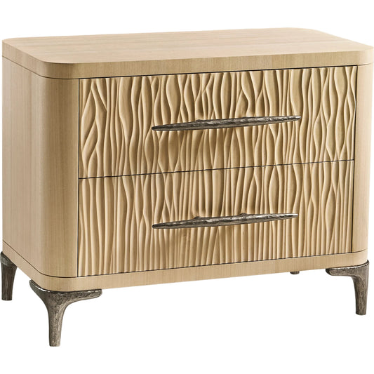 Water Hadal Plinth Nightstand by Jonathan Charles in beige. Made from unique in a unique style.