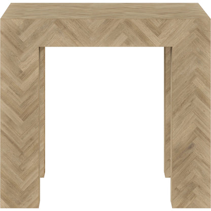 Garrison Square End Table by A.R.T. Furniture in washed oak. Made from parawood solids with ash embossing, white oak veneers in a cottage & farmhouse style.