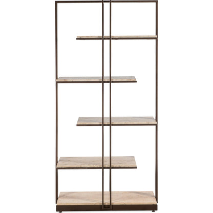 Granger Stone & Metal Etagere by Hooker Furniture in dark bronze. Made from unique in a modern style.