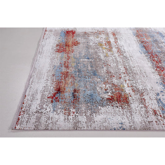 Cadiz Rug - 3902F by Feizy in gray, red, blue. Made from viscose, acrylic in a unique style.