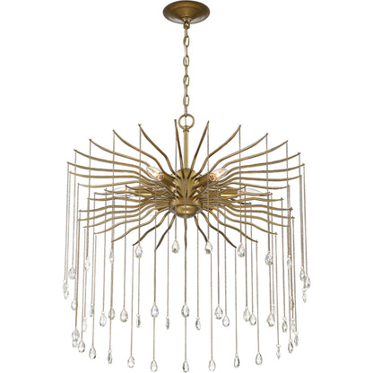 Lark 6-Light Chandelier by Lumanity in brass. Made from iron, crystal in a modern style.