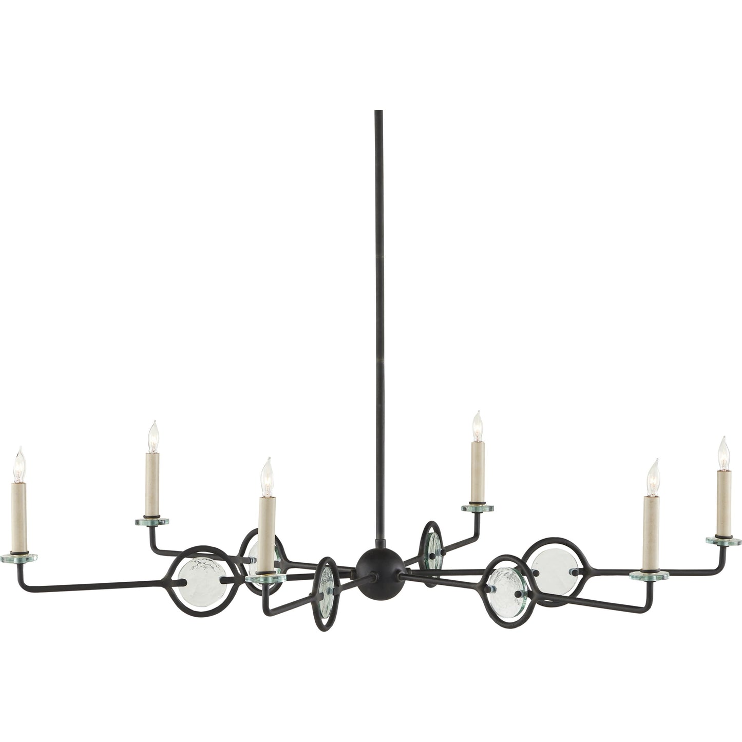 006 SI-1998791 | Primary Silo | Privateer Chandelier by Currey and Company in blacksmith. Made from wrought iron, recycled glass in a modern style.