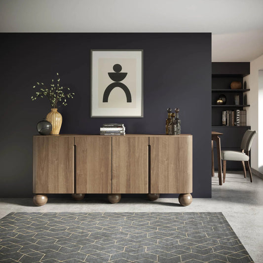 Globe Sideboard by LH Imports in brown and natural. Made from mango wood in a unique style.