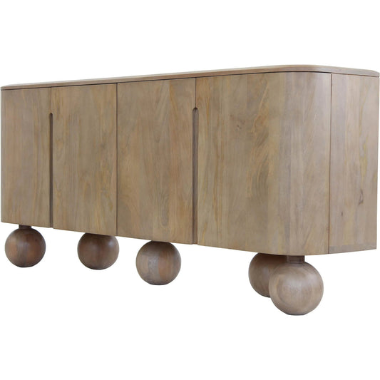 Globe Sideboard by LH Imports in brown and natural. Made from mango wood in a unique style.
