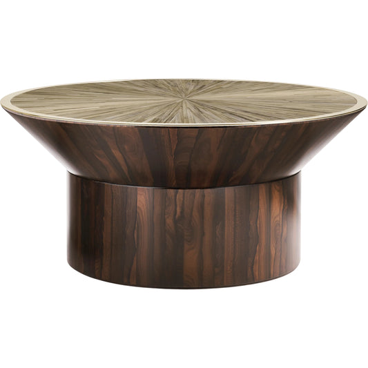 Terra Round Cocktail Table by Jonathan Charles in natural straw. Made from main straw in a unique style.