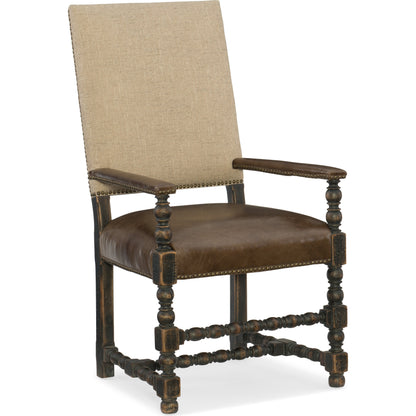 Hill Country Comfort Upholstered Arm Chair (Set of 2) by Hooker Furniture in brown and huntington collis. Made from fabric, leather in a traditional style.
