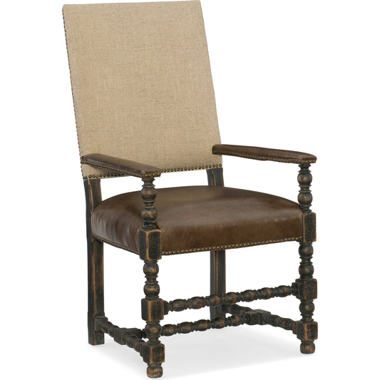 Hill Country Comfort Upholstered Arm Chair (Set of 2) by Hooker Furniture in brown and huntington collis. Made from fabric, leather in a traditional style.