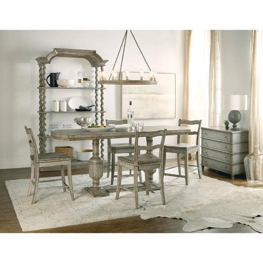 La Riva Swivel Counter Stool by Hooker Furniture in oyster. Made from oak veneers in a cottage & farmhouse style.