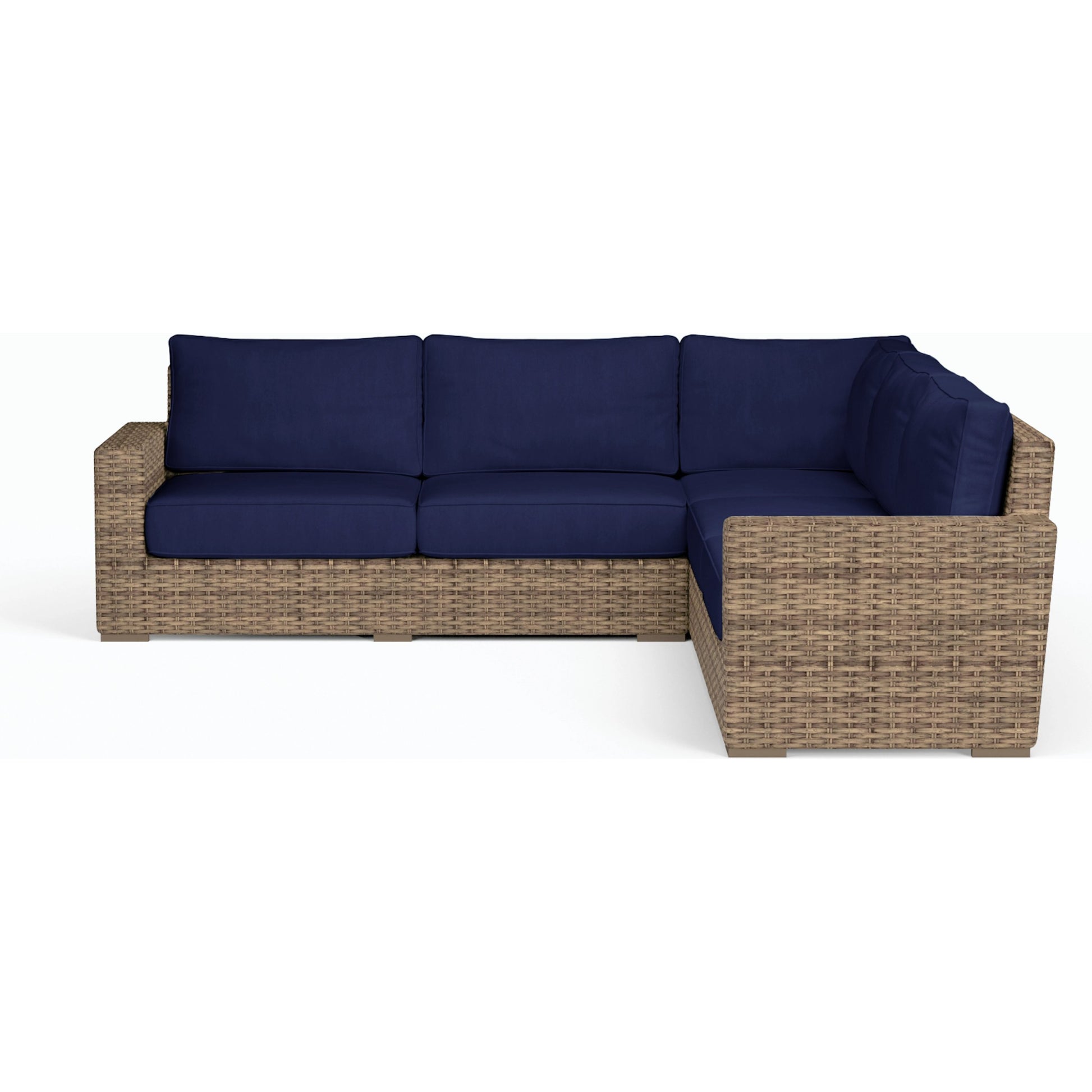 Havana Outdoor Sectional by Sunset West in tobacco. Made from resin wicker in a modern style.