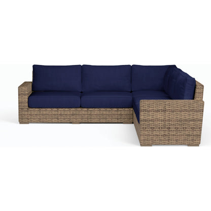 Havana Outdoor Sectional by Sunset West in tobacco. Made from resin wicker in a modern style.