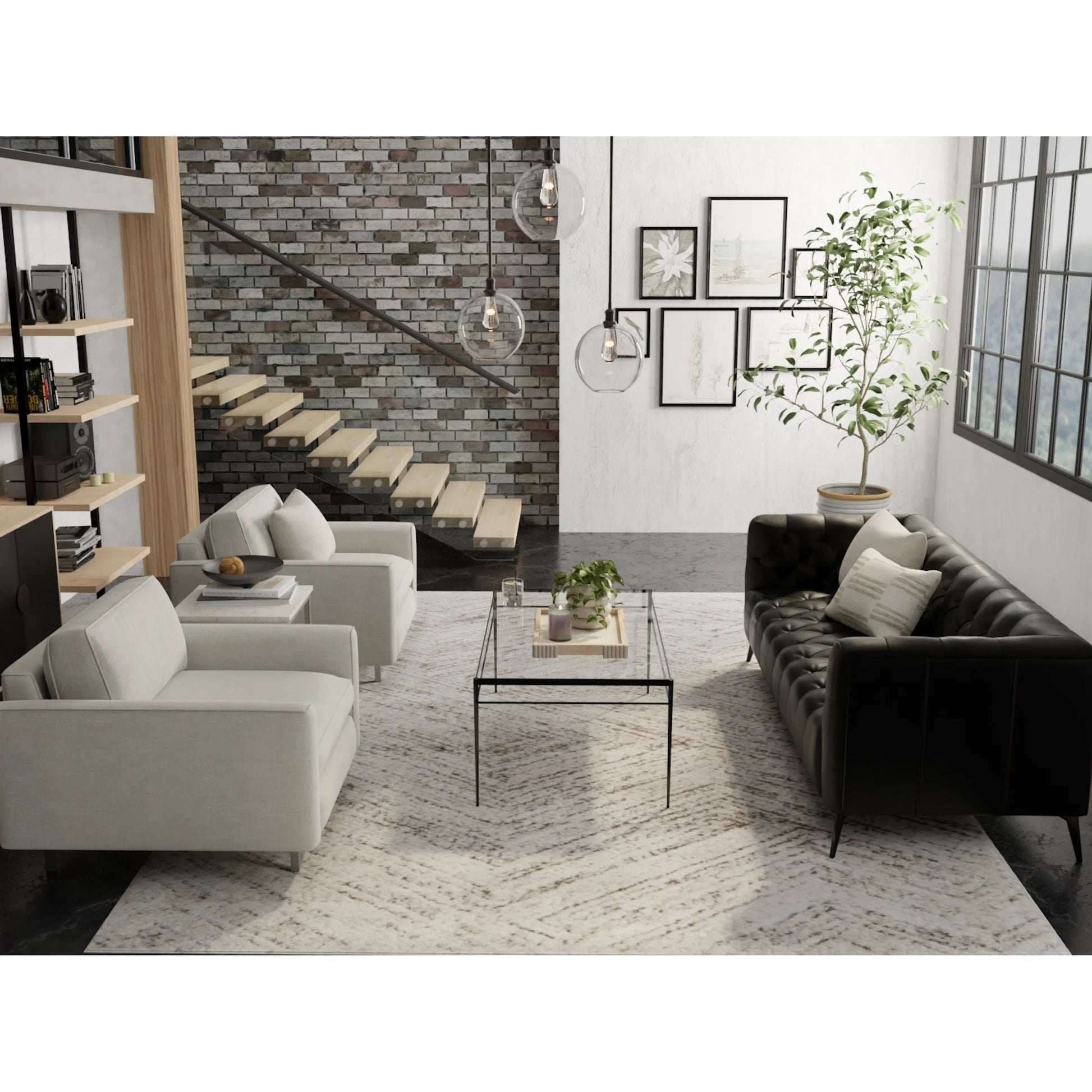 Vancouver Geometric Rug - VNR39NPF by Feizy in ivory, tan, brown. Made from polypropylene, polyester in a unique style.