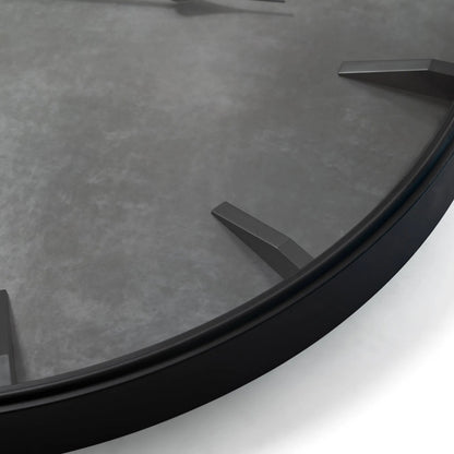 Ashford Industrial Concrete-Look Round Wall Clock 29.5 Inch Round by Zentique in concrete grey and grey. Made from metal in a unique style.