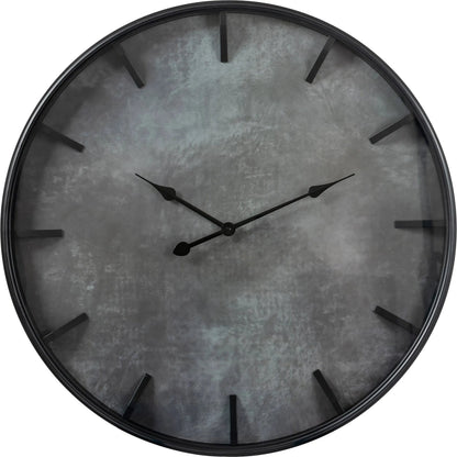 Ashford Industrial Concrete-Look Round Wall Clock 29.5 Inch Round by Zentique in concrete grey and grey. Made from metal in a unique style.