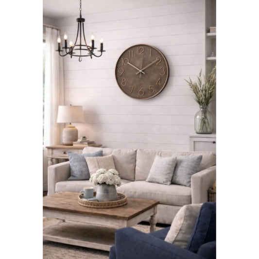 Briarcliff Industrial Bronze-Look Round Wall Clock – 19.7" by Zentique in bronze and bronze. Made from metal in a unique style.