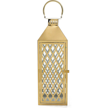 Etoile Glow Metal & Glass Lantern (Set of 3) by Zentique in distressed metal and brass. Made from iron, glass in a unique style.