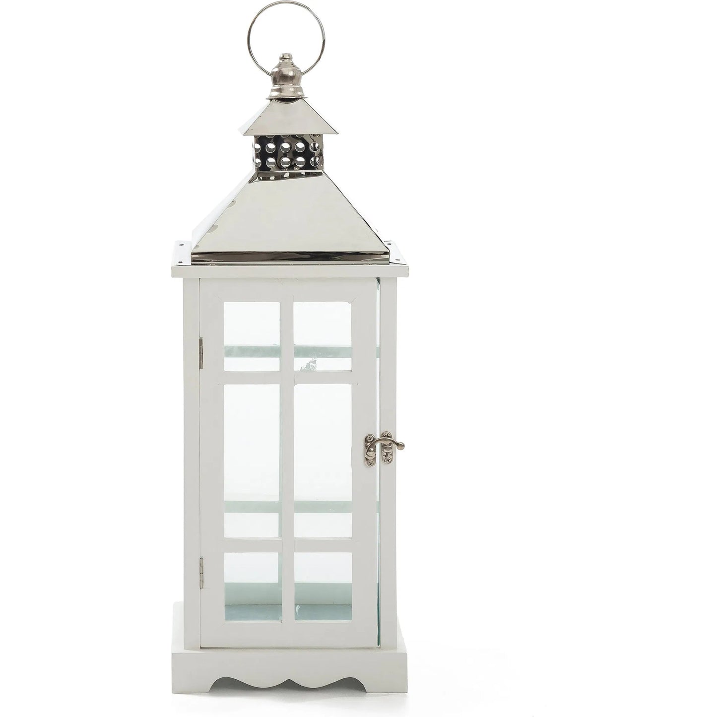 001 SI-2633382 | Additional Silo | Amelie White Lantern Set by Zentique in distressed metal and black. Made from wood in a unique style.