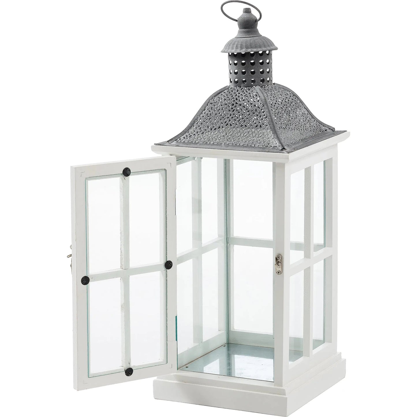 002 SI-2633383 | Additional Silo | Elise White Lantern Set by Zentique in white and black. Made from wood in a unique style.