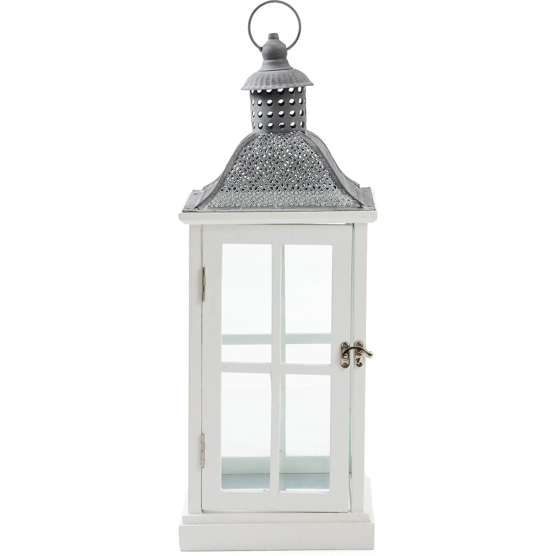 Elise White Lantern Set by Zentique in white and black. Made from wood in a unique style.