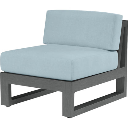 Redondo Outdoor Armless Club by Sunset West in grays. Made from aluminum in a modern style.