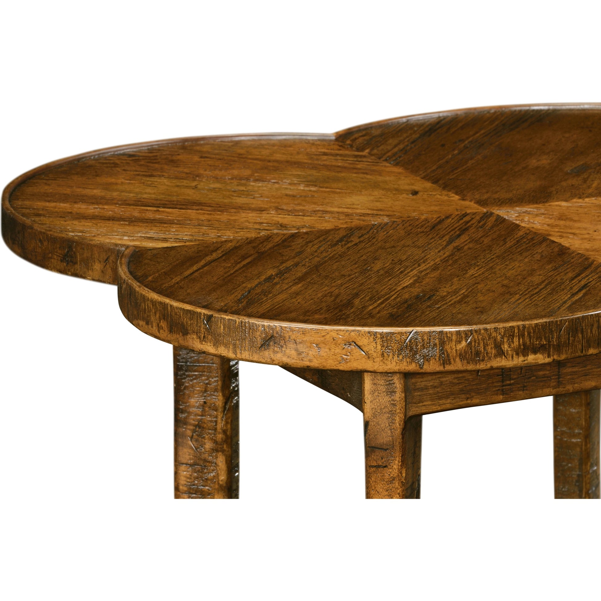 Casual Accents Country Walnut Quatrefoil Accent Table by Jonathan Charles. Made from acacia in a traditional style.