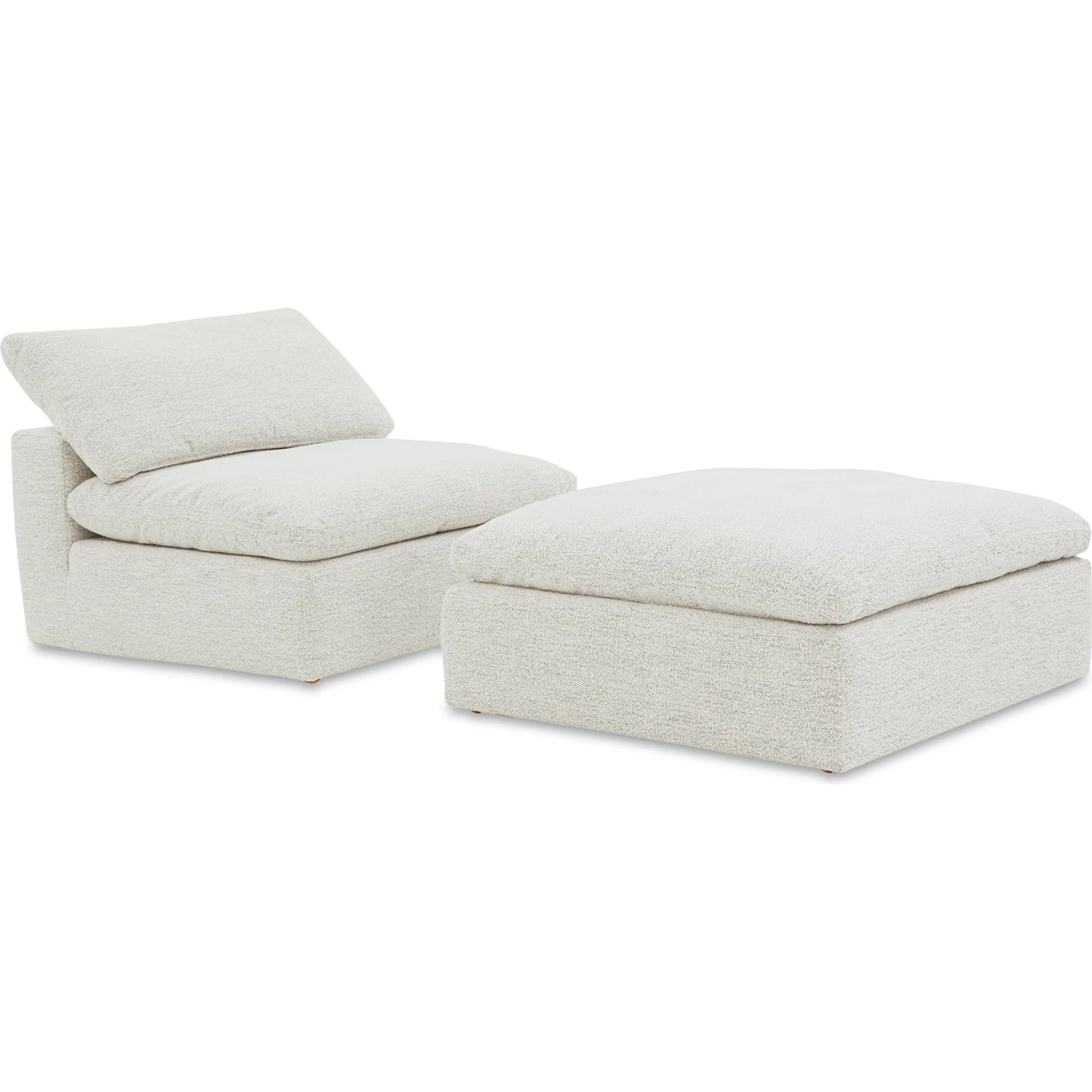 022 SI-1985194 | Additional Silo | Clay Ottoman by Moe's Home Collection in coastside sand. Made from upholstery: neverfear™ fabric, 100% polyester, plywood frame, 50% feather, fibre blend channeled in a modern style.