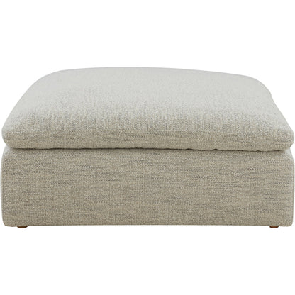 Clay Ottoman by Moe's Home Collection in coastside sand. Made from upholstery: neverfear™ fabric, 100% polyester, plywood frame, 50% feather, fibre blend channeled in a modern style.