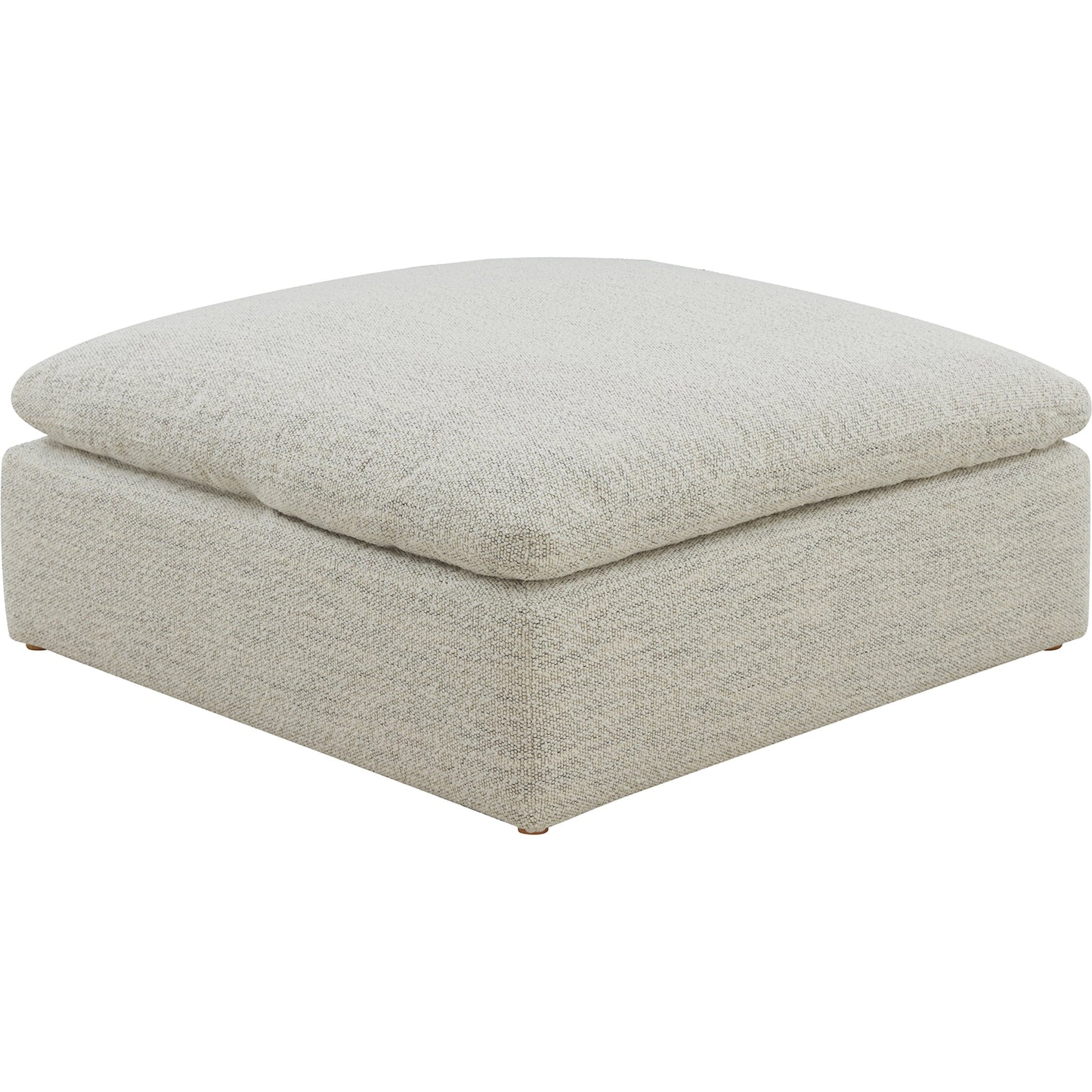 016 SI-1985194 | Primary Silo | Clay Ottoman by Moe's Home Collection in coastside sand. Made from upholstery: neverfear™ fabric, 100% polyester, plywood frame, 50% feather, fibre blend channeled in a modern style.