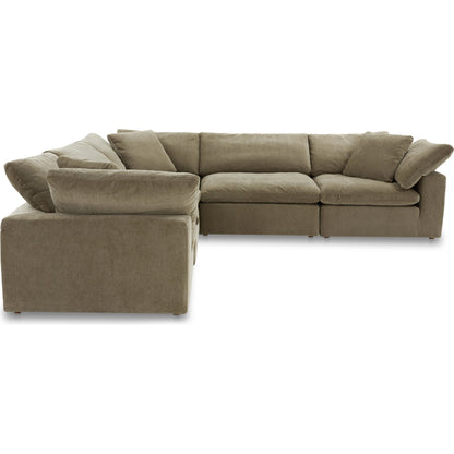 Clay Classic L Modular Sectional by Moe's Home Collection. Made from 100% polyester livesmart stain resistant fabric, feather-fiber blend channeled, plywood frame, 50% feather-fiber blend channeled, 50% feather, fibre ble