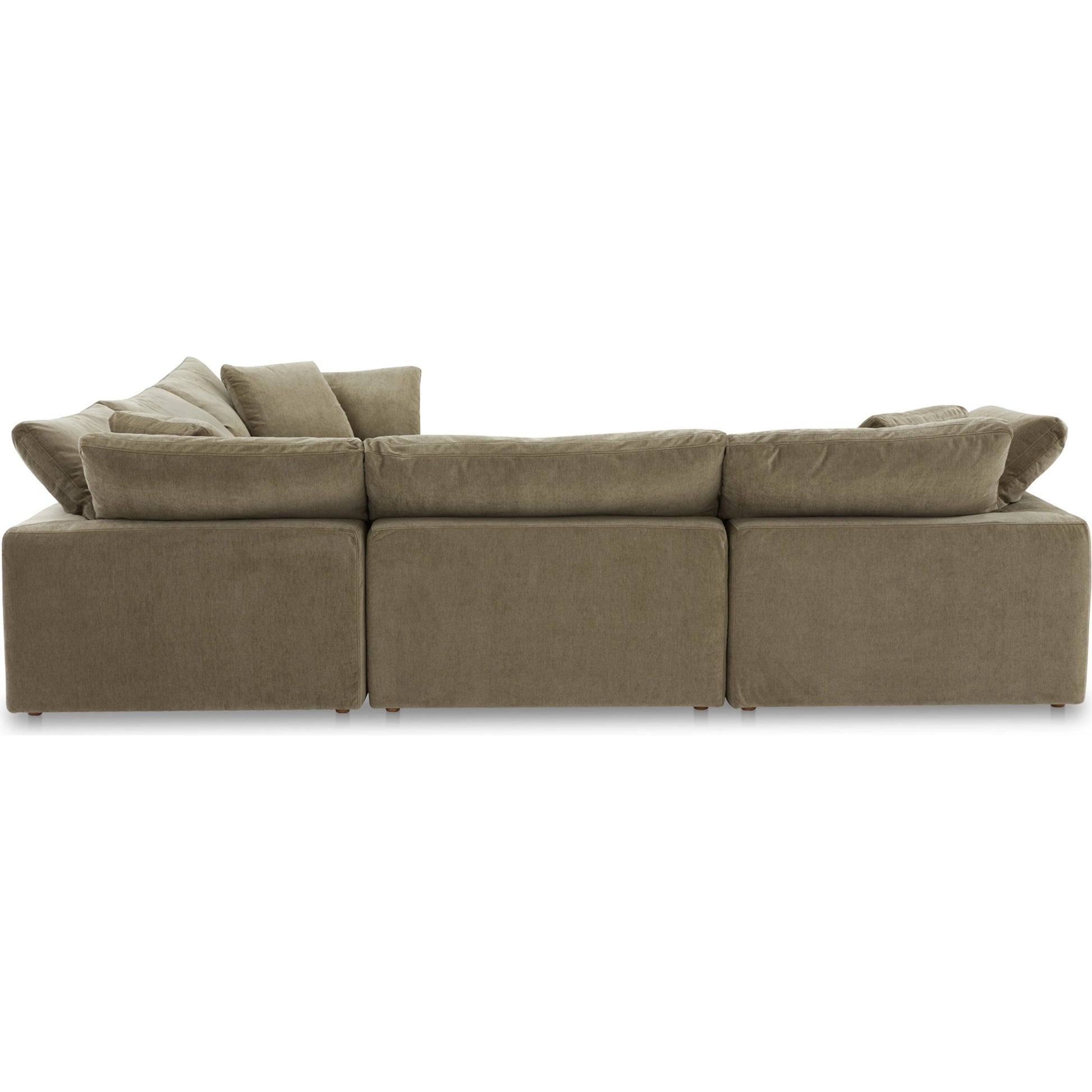 Clay Classic L Modular Sectional by Moe's Home Collection. Made from 100% polyester livesmart stain resistant fabric, feather-fiber blend channeled, plywood frame, 50% feather-fiber blend channeled, 50% feather, fibre ble