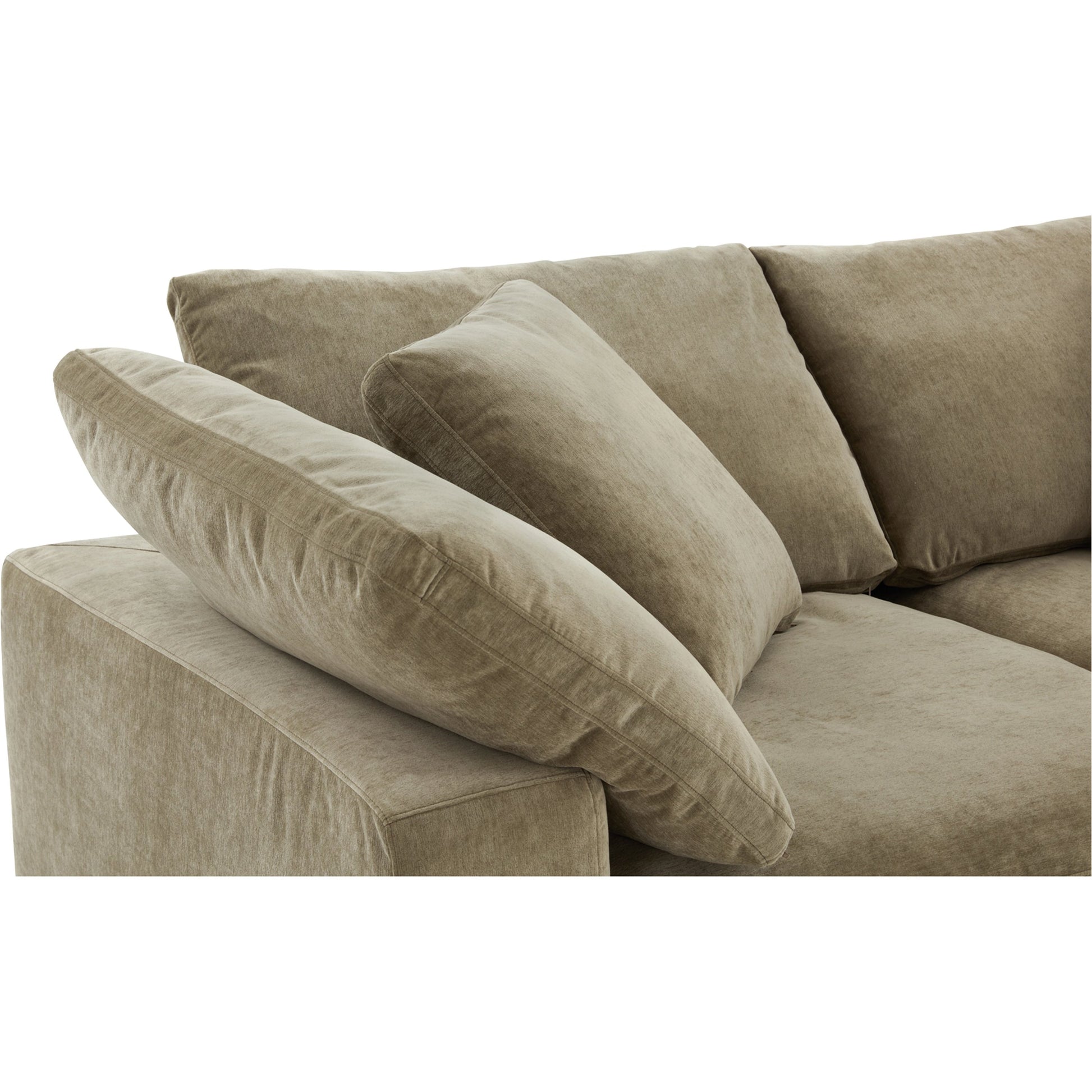 Clay Classic L Modular Sectional by Moe's Home Collection. Made from 100% polyester livesmart stain resistant fabric, feather-fiber blend channeled, plywood frame, 50% feather-fiber blend channeled, 50% feather, fibre ble