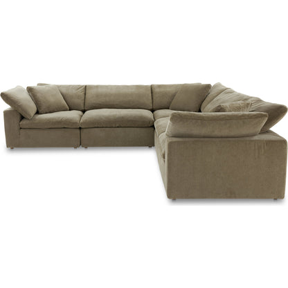 Clay Classic L Modular Sectional by Moe's Home Collection. Made from 100% polyester livesmart stain resistant fabric, feather-fiber blend channeled, plywood frame, 50% feather-fiber blend channeled, 50% feather, fibre ble