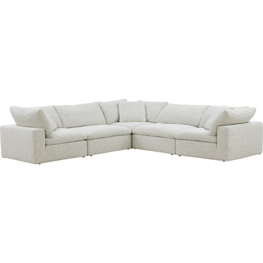 Clay Modular Sectional by Moe's Home Collection in coastside sand. Made from upholstery: neverfear™ fabric, 100% polyester, plywood frame, 50% feather, fibre blend channeled in a modern style.