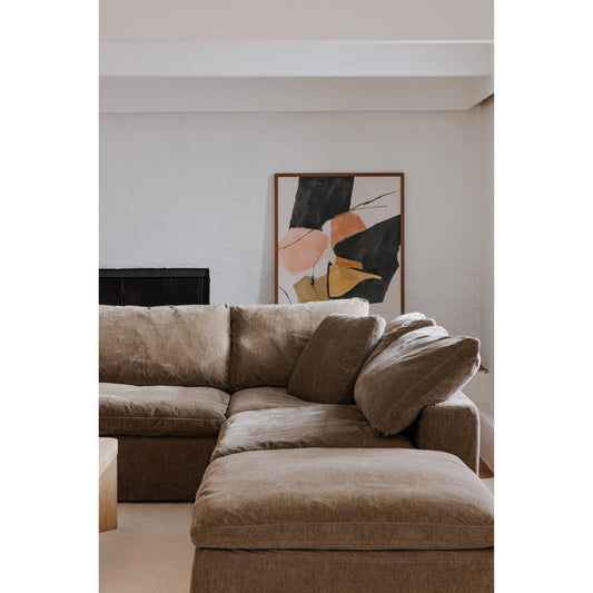 Terra Corner Chair by Moe's Home Collection in desert sage. Made from upholstery: 100% polyester resist performance fabric, plywood frame, 50% feather, fiber-fill, 20% feather in a modern style.