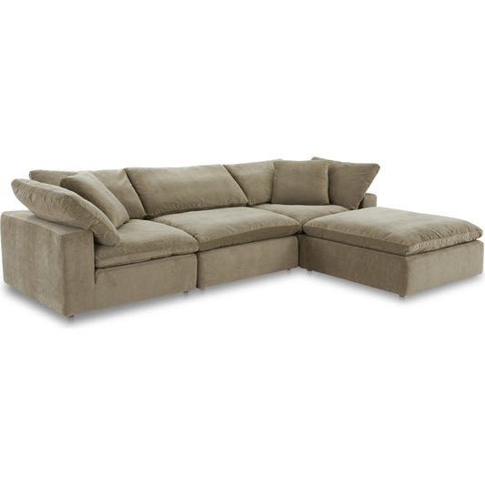 Terra Lounge Modular Sectional by Moe's Home Collection in desert sage. Made from upholstery: 100% polyester resist performance fabric, wood, plywood frame, 50% feather, fiber-fill, 20% feather in a modern style.